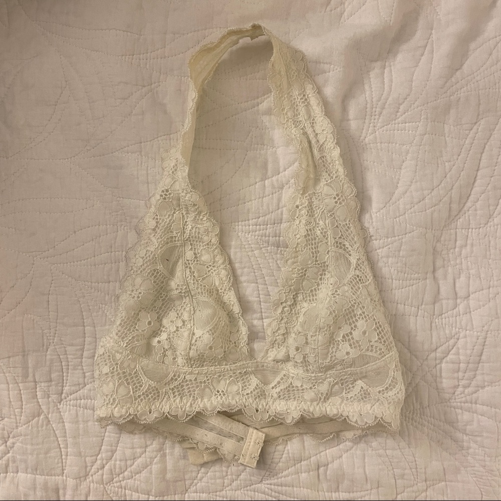 Free People Galloon Lace Halter Bra Rust